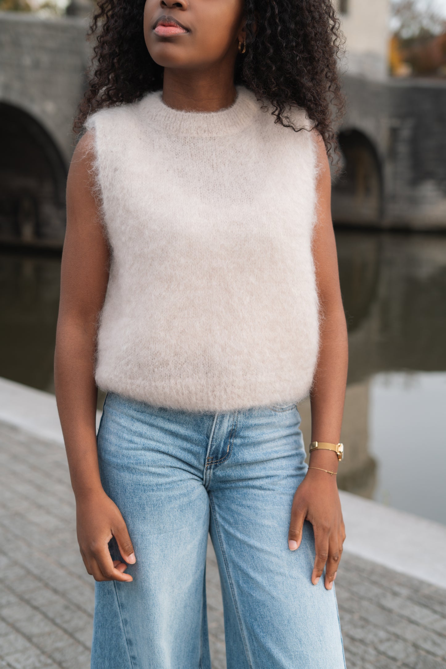 Alice mohair debardeur latté