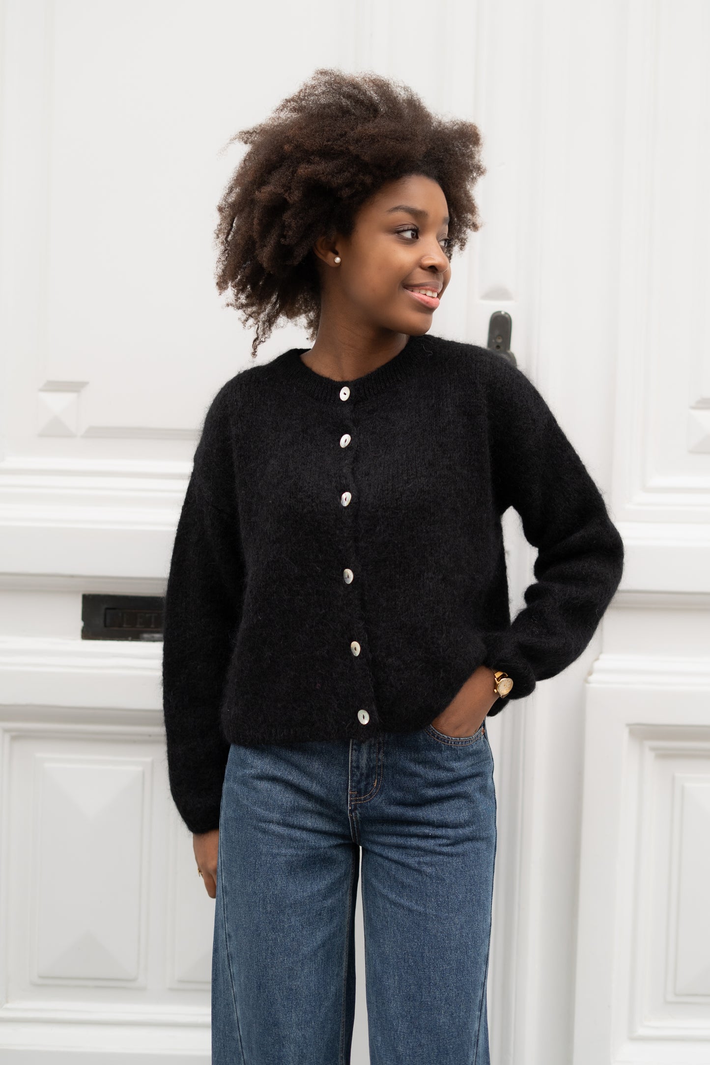 Fleur knit cardigan zwart