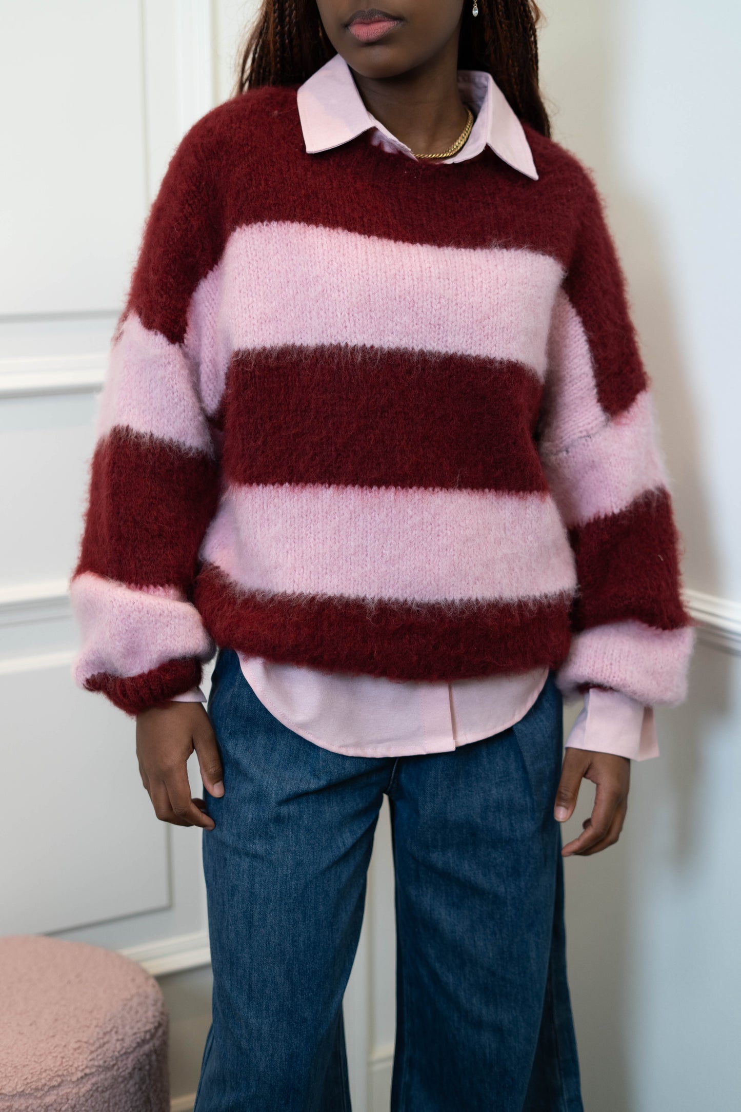 Inès pull burgundy/roze