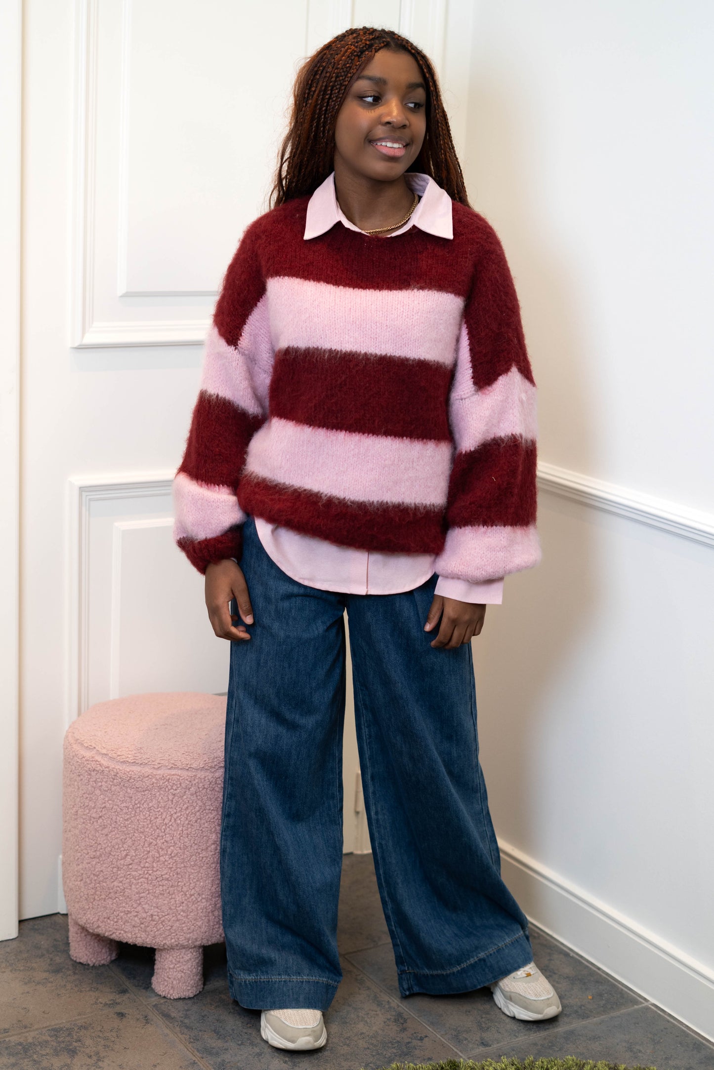 Inès pull burgundy/roze