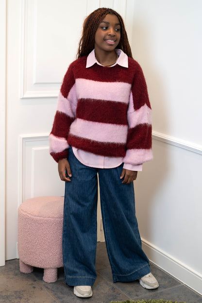 Inès pull burgundy/roze