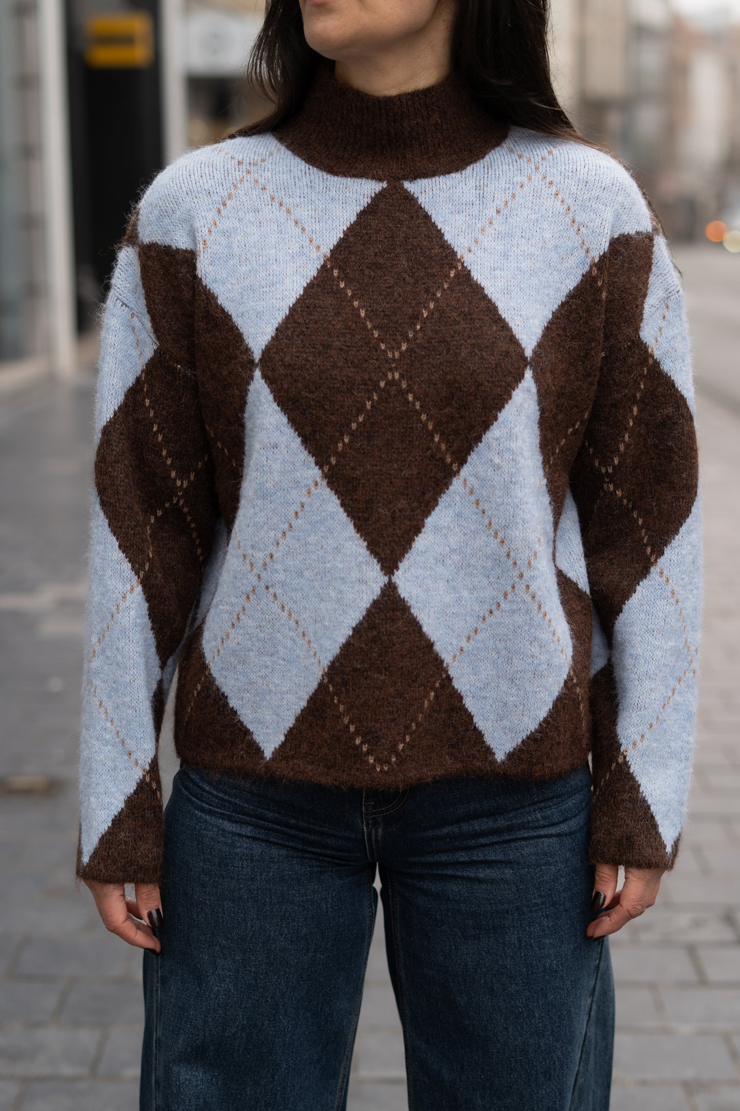 Romy pull choco/lichtblauw