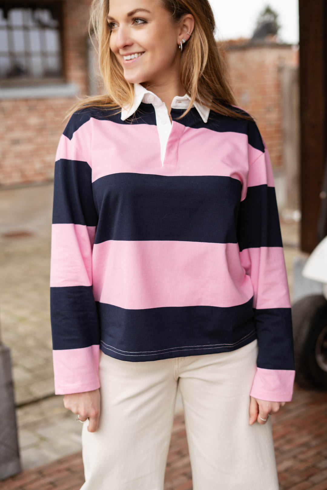 Valerie pull marine/roze