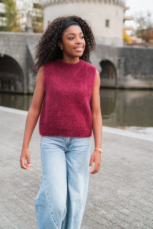 Alice mohair debardeur burgundy