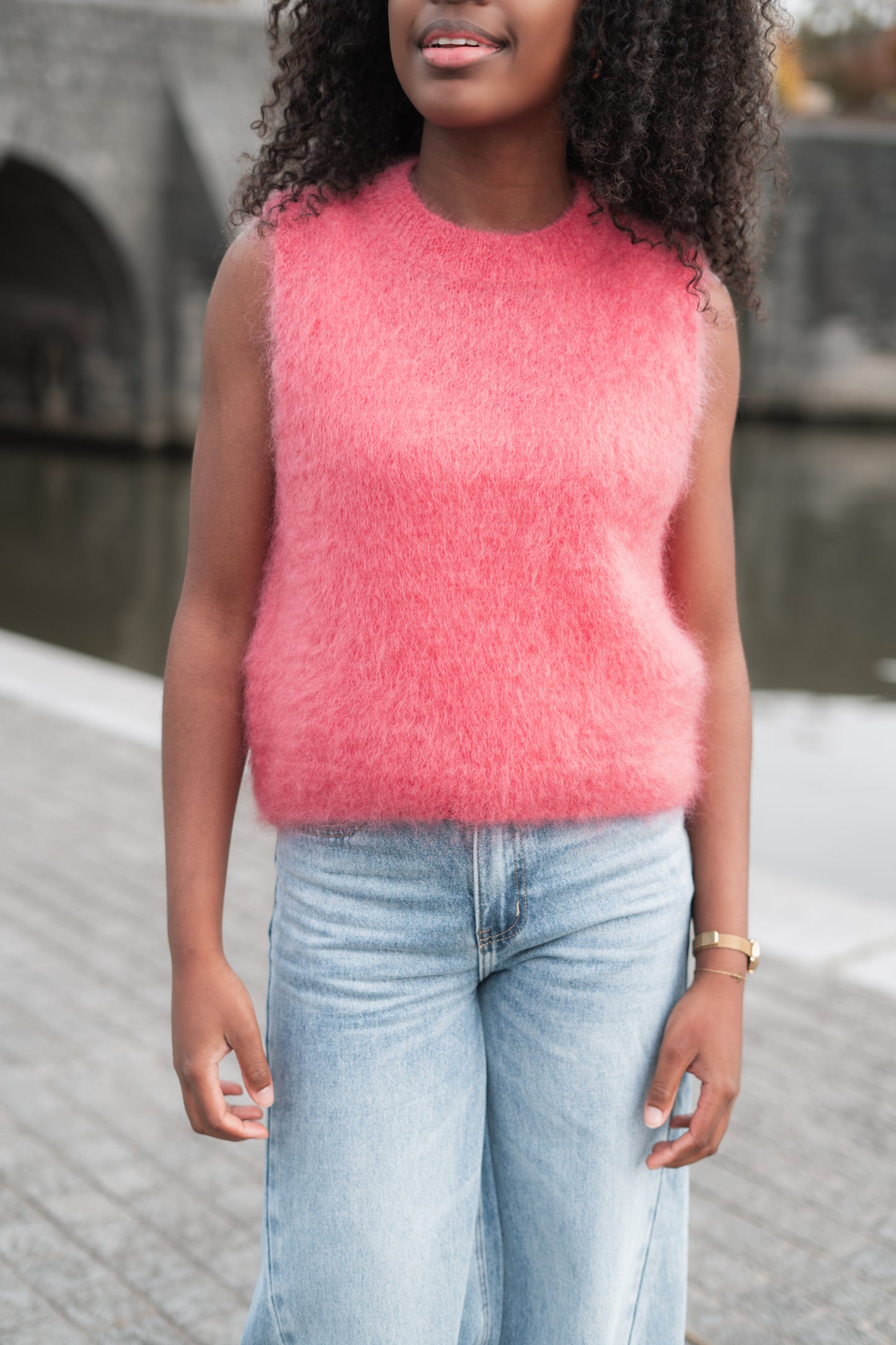 Alice mohair debardeur peach