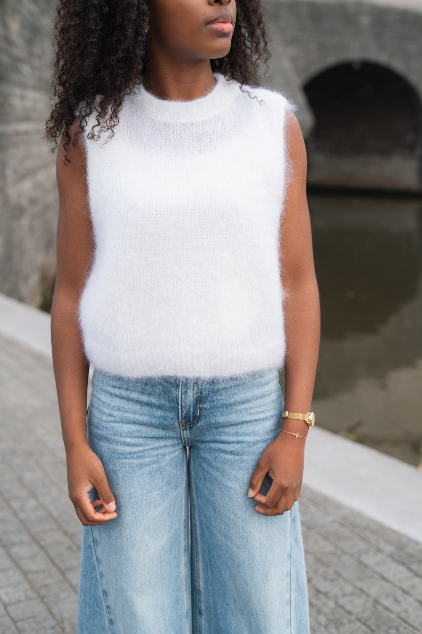 Alice mohair debardeur wit