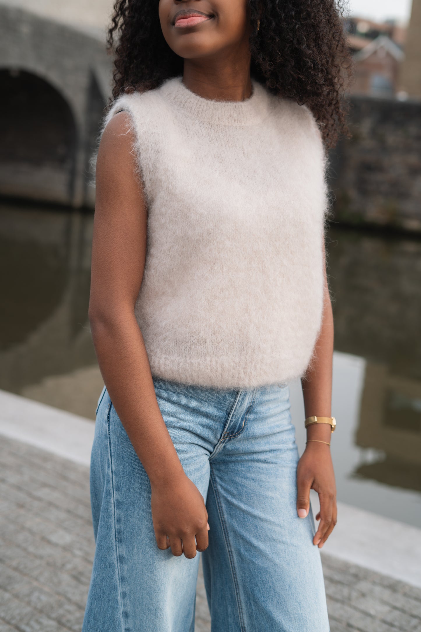 Alice mohair debardeur latté