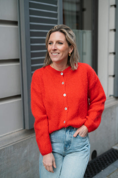 Fleur knit cardigan rood