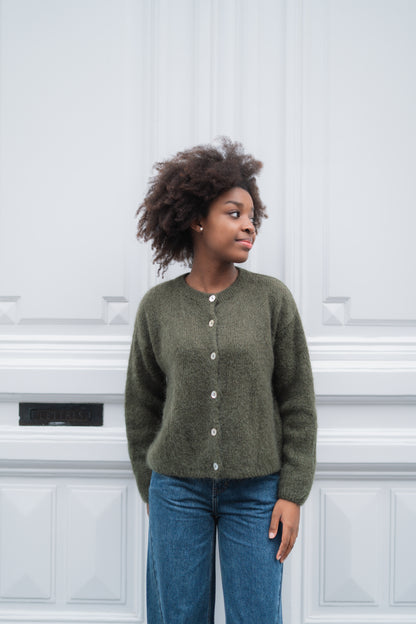 Fleur knit cardigan kaki