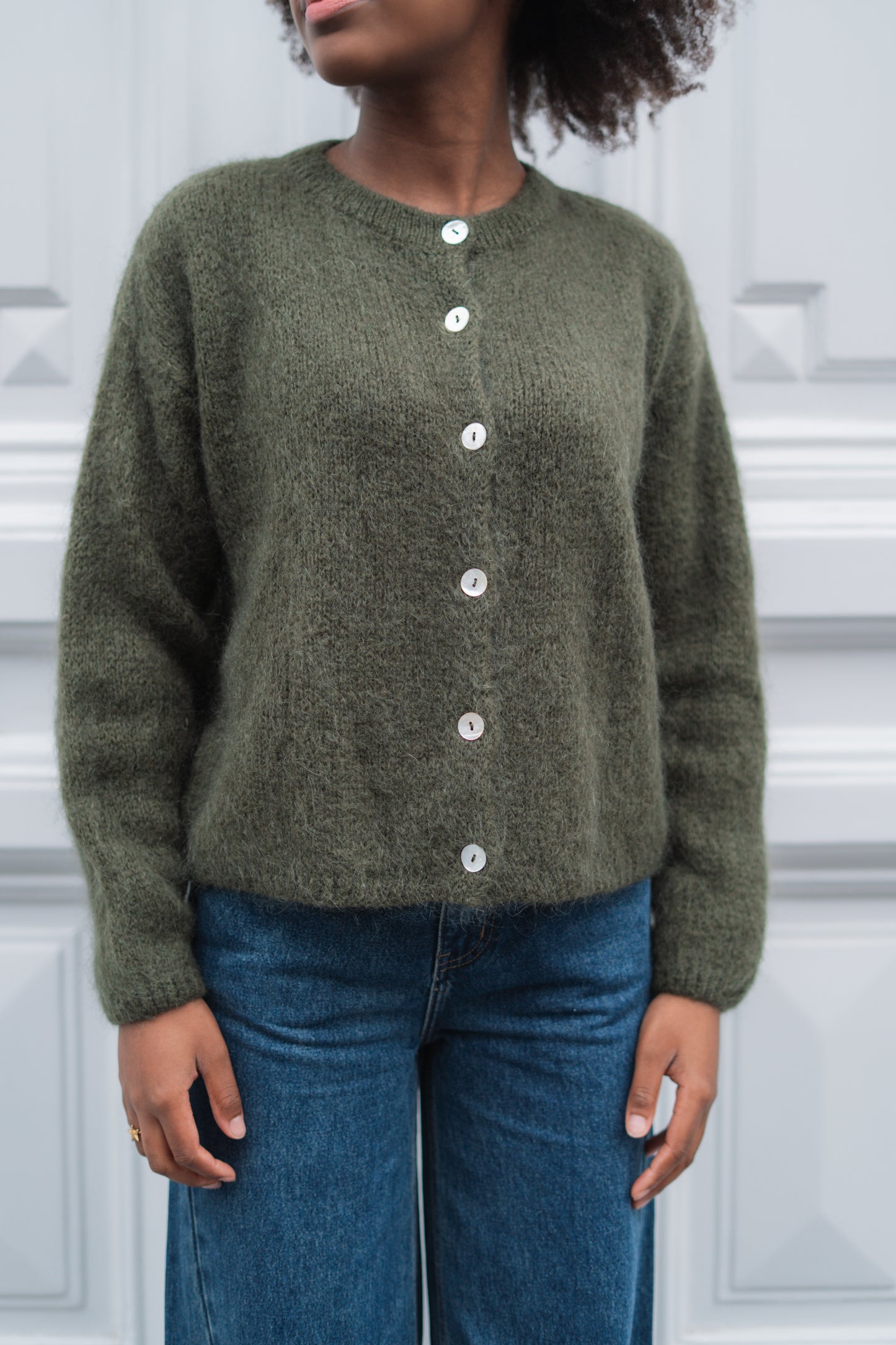 Fleur knit cardigan kaki