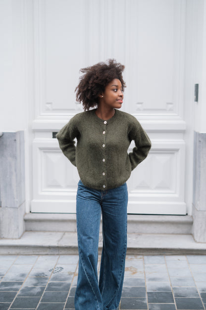 Fleur knit cardigan kaki