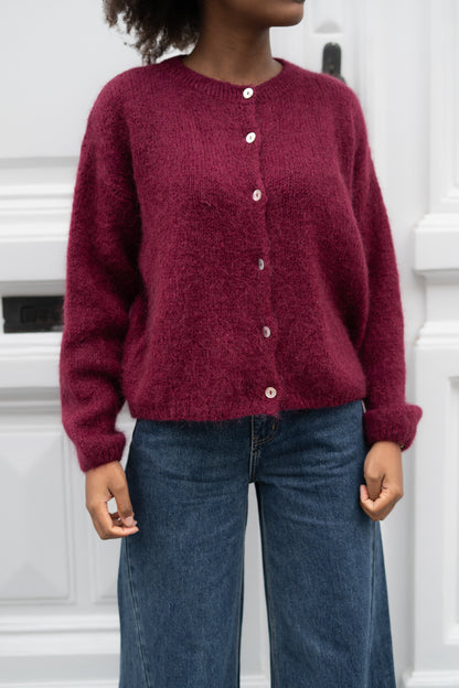 Fleur knit cardigan bordeaux