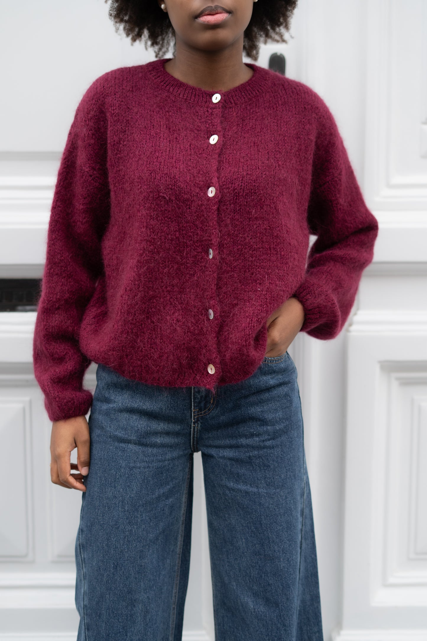 Fleur knit cardigan bordeaux