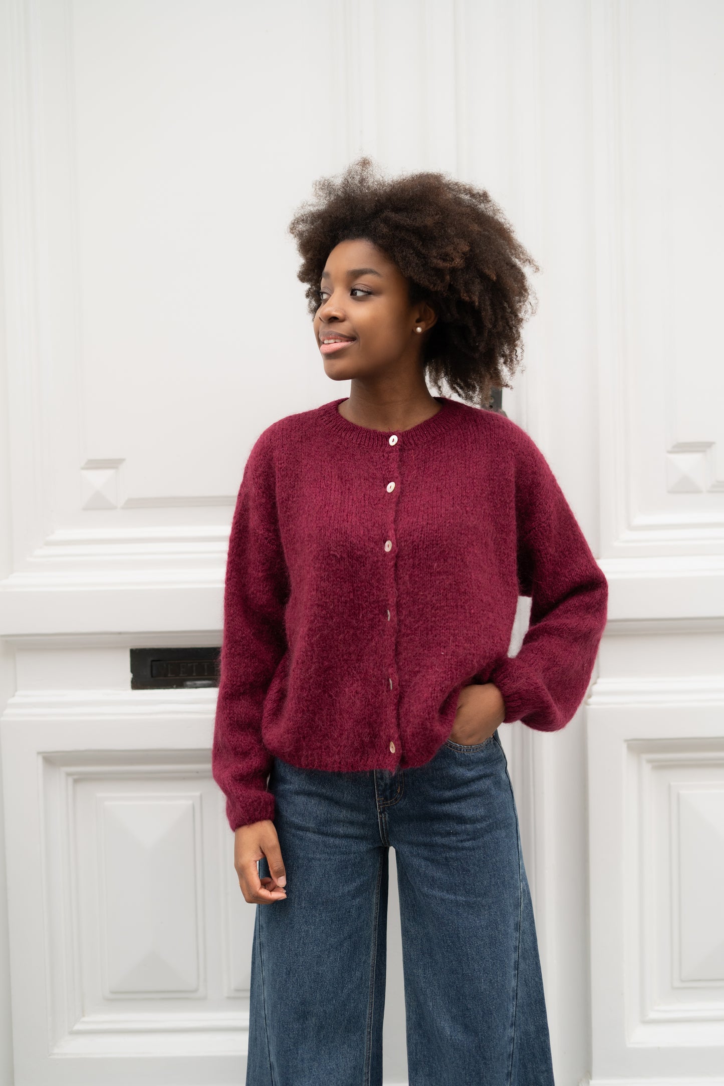 Fleur knit cardigan bordeaux