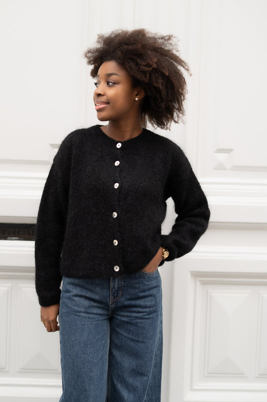 Fleur knit cardigan zwart