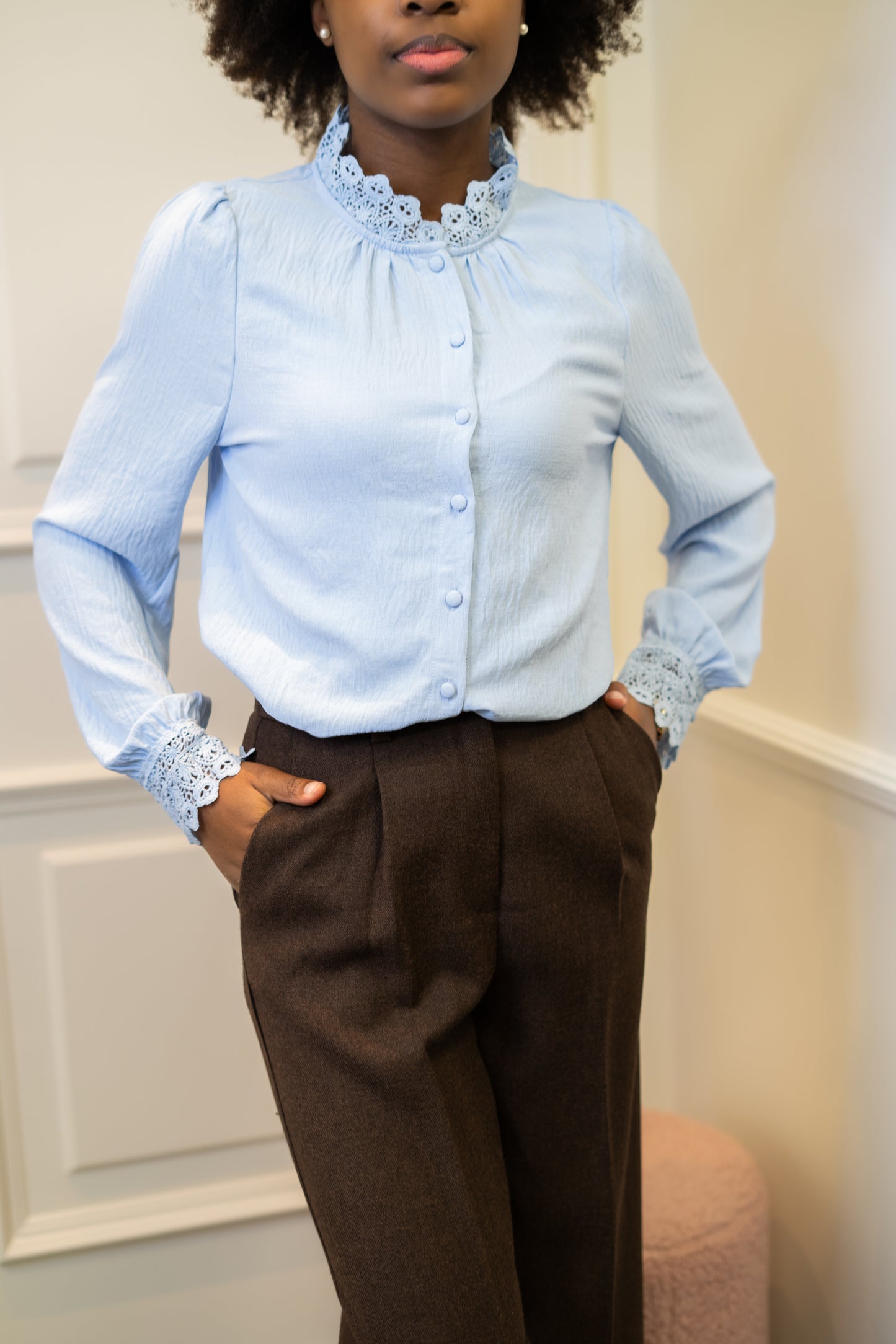 Solène blouse blauw