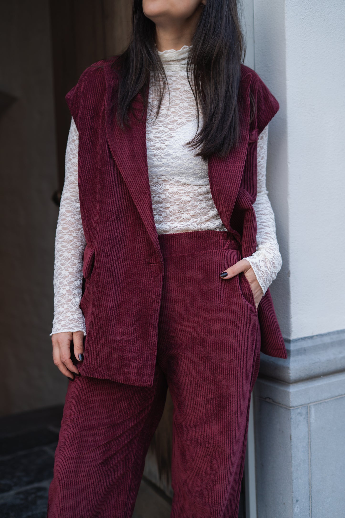 Jade broek burgundy